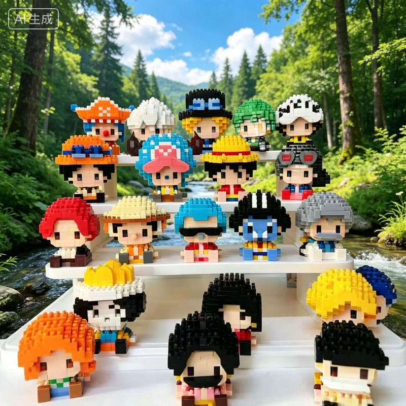 Building Block Mini - โมเดลตัวต่อจิ๋ว วันพีซ ซันโกลด์ นิก้า ลูฟี่ ช็อปเปอร์