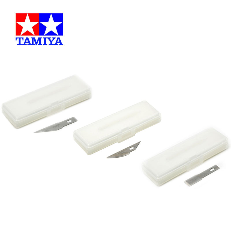 Tamiya Model Paint Set - Tamiya 74099/74100/74101ใบมีดสำหรับเปลี่ยนรุ่นมีดแกะสลักใบมีดแบบตรง/โค้ง/แบนเครื่องมือหัตถกรรมทันสมัย